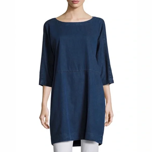 white christmas dresses organic cotton denim dress Ananya Denim main image 1